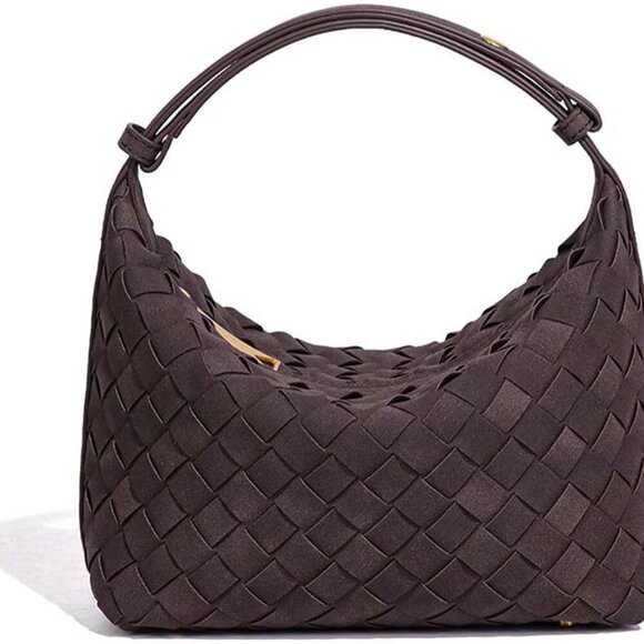 Vegan Leather Woven Purse for Stylish Women – 7.8'' x 3.9'' x 6.3'' Size - Picture 1 of 7